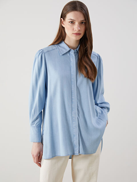 LCW Modest Gömlek Yaka Kadın Jean Tunik - S5HV33Z8-311