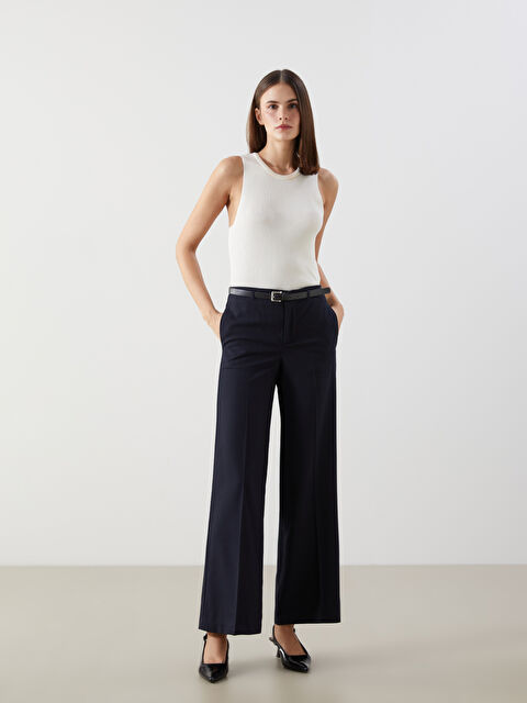 LCW Vision Beli Kemerli Dar Fit Kadın Pantolon - S5HV46Z8-Z4C