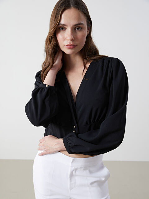 LCW Vision V Yaka Kadın Bluz - S5HV47Z8-CVL