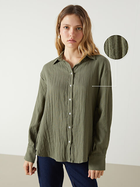 LCW Vision Dokulu Kadın Gömlek - S5HV58Z8-Z1B