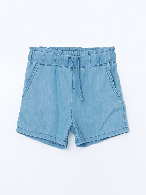 LCW ECO Beli Lastikli Kız Çocuk Jean Şort - S5HY67Z4-H45