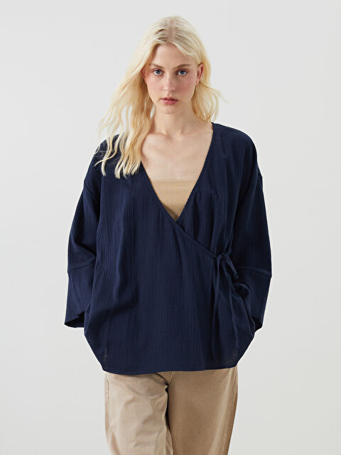 LCW Vision Kruvaze Yaka Dokulu Kadın Kimono - S5HY72Z8-VZX