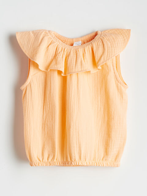 LCW Kids Қыздарға арналған бүрмелі муслин блузка - S5I004Z1-FYJ