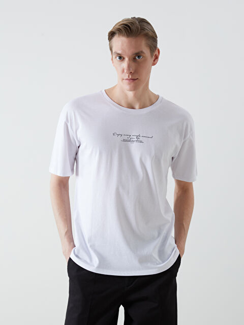 LCW ECO Bisiklet Yaka Kısa Kollu Baskılı Penye Erkek Tişört - S5I005Z8-J5E