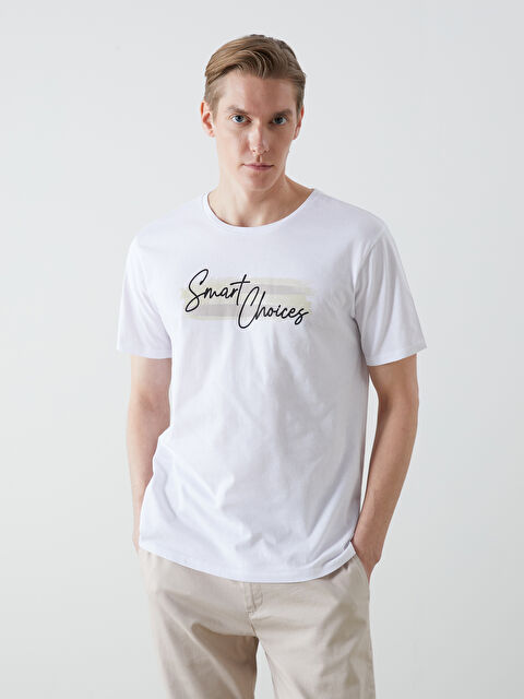 LCW ECO Bisiklet Yaka Kısa Kollu Baskılı Penye Erkek Tişört - S5I036Z8-J5E