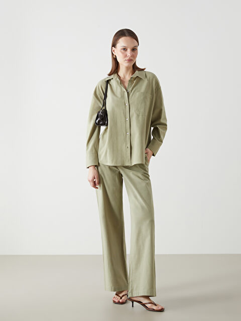 LCW Vision Standart Fit Düz Keten Karışımlı Kadın Pantolon - S5I073Z8-CXM