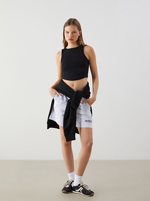 XSIDE Beli Lastikli Los Angeles Baskılı Kadın Şort - S5I243Z8-LAL