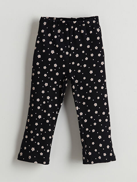 LCW Kids Elasticated Waist Floral Girls' Leggings - S5I245Z1-LQJ