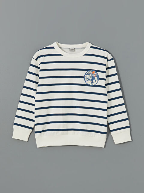 LCW Kids Bisiklet Yaka Çizgili Erkek Çocuk Tişört - S5I386Z4-LRA