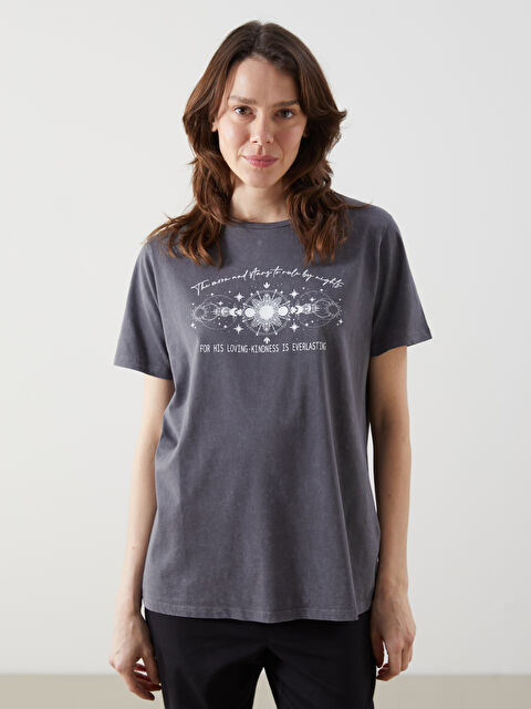 LCW Comfort Bisiklet Yaka Kadın Tişört - S5I389Z8-SFS