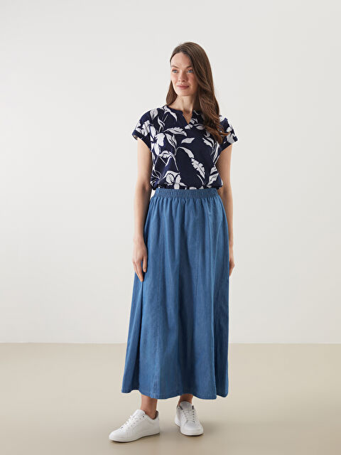 LCW Grace Beli Lastikli Kadın Jean Etek - S5I499Z8-563