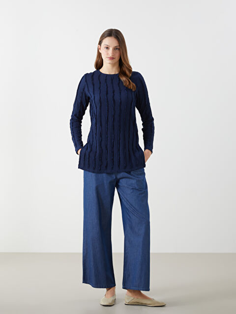 LCW Grace Beli Lastikli Wideleg Kadın Jean Pantolon - S5I500Z8-563