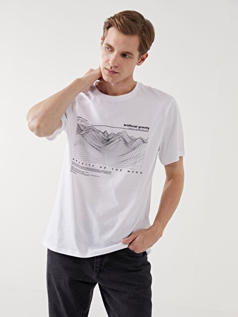 LCW ECO Bisiklet Yaka Kısa Kollu Baskılı Penye Erkek Tişört - S5I560Z8-J5E