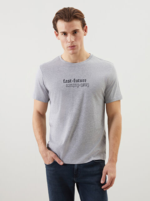 LCW ECO Bisiklet Yaka Kısa Kollu Baskılı Penye Erkek Tişört - S5I561Z8-CT3