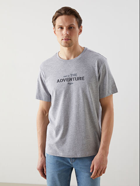 LCW ECO Bisiklet Yaka Kısa Kollu Baskılı Penye Erkek Tişört - S5I568Z8-CT3