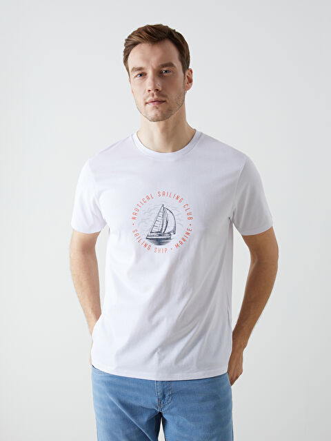 LCW ECO Bisiklet Yaka Kısa Kollu Baskılı Penye Erkek Tişört - S5I570Z8-J5E