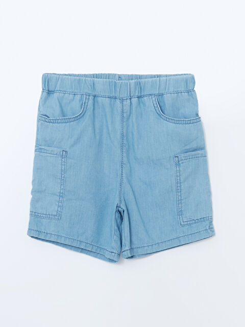 LCW ECO Beli Lastikli Kız Çocuk Kargo Jean Şort - S5I677Z4-311