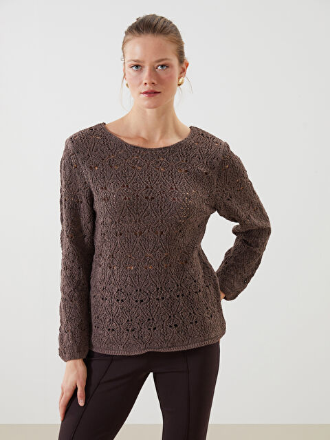 LCWAIKIKI Classic Bisiklet Yaka Ajurlu Kadın Triko Kazak - S5I679Z8-D7V