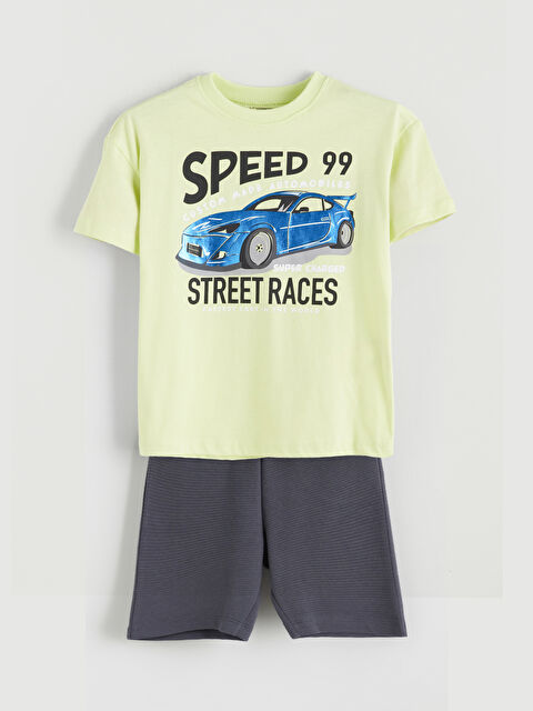 LCW Kids Bisiklet Yaka Erkek Çocuk Tişört ve Şort - S5I718Z1-FYA