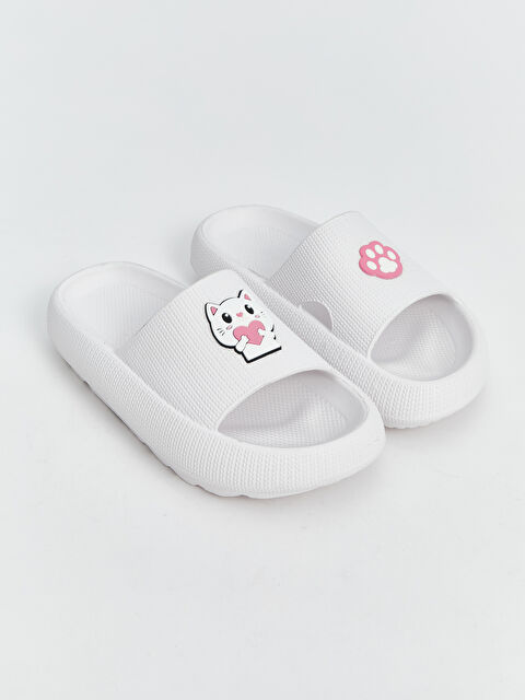 LCW STEPS Kedi Baskılı Kız Çocuk Terlik - S5I719Z4-J5E
