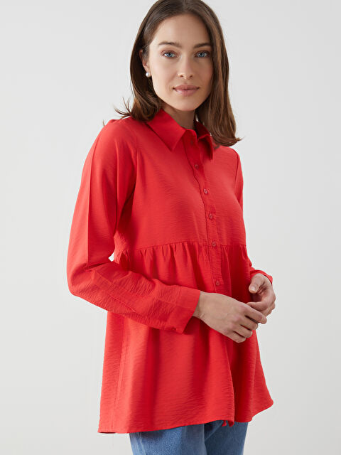 LCW Comfort Regular Fit Kadın Gömlek Tunik - S5I816Z8-GRQ