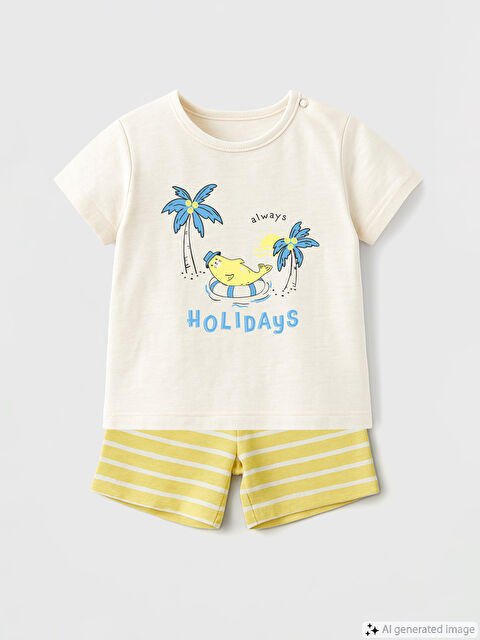 LCW baby Printed Baby Boys' Shortie Pyjama Set - S5I903Z1-KXP