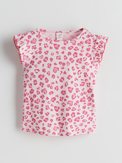 LCW Kids Bisiklet Yaka Baskılı Volanlı Kız Çocuk Atlet - S5I967Z1-LSZ