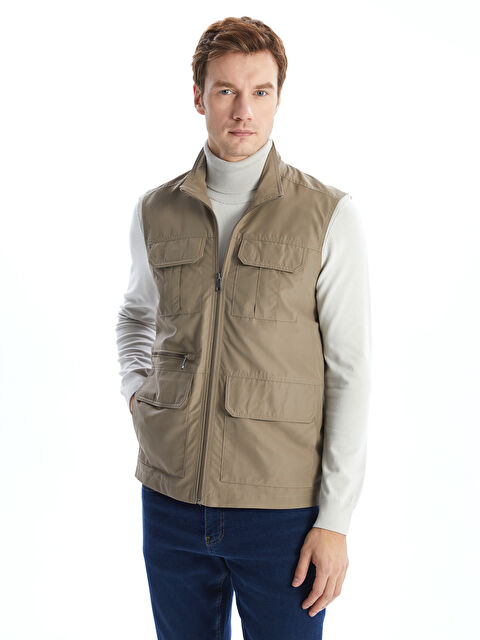 LCWAIKIKI Classic Standart Kalıp Dik Yaka Erkek Avcı Yeleği - S5IA14Z8-GKK