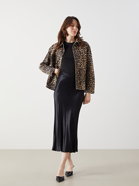 LCWAIKIKI Classic Standart Fit Düz A Kesim Saten Kadın Etek - S5IA15Z8-CVL