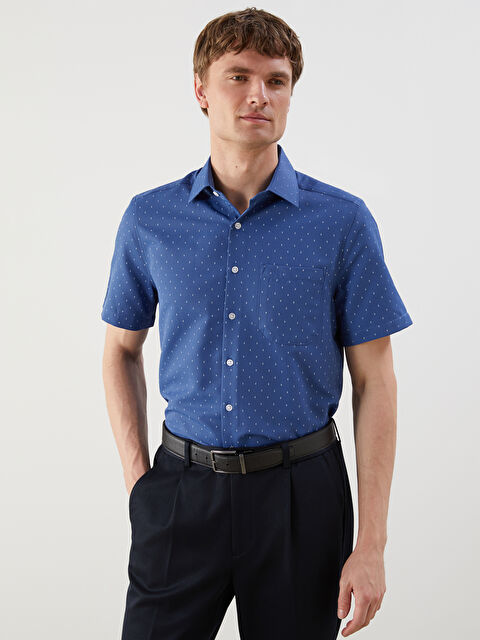 LCW BUSINESS Regular Fit Kısa Kollu Gabardin Erkek Gömlek - S5IA65Z8-LS3