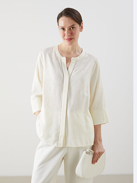 LCW Grace Kaçık Yaka Kadın Gömlek - S5IA66Z8-EEW