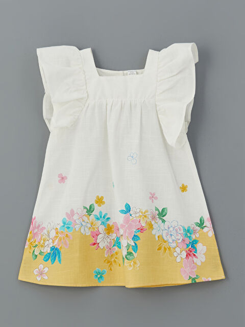 LCW Kids Floral Girls' Linen Blend Dress - S5IB67Z1-LRA