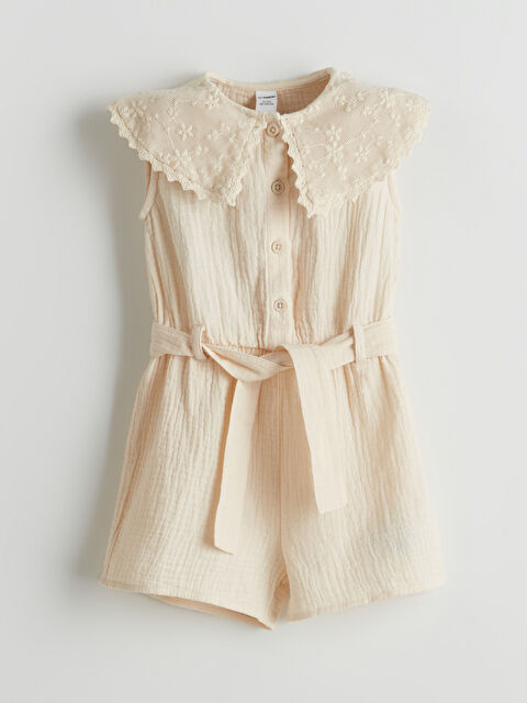 LCW Kids Flower Embroidered Baby Girls' Dungarees - S5IB94Z1-FF7