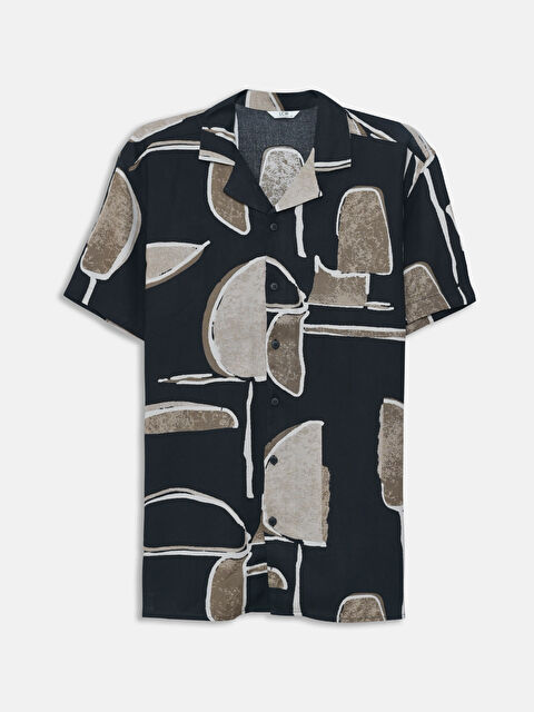 LCW ECO Relaxed Fit Short Sleeve Patterned Men's Shirt - S5ID39Z8-LQJ