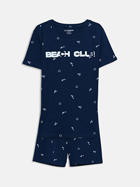 LCW DREAM Crew Neck Boys' Shorts Pyjama Set