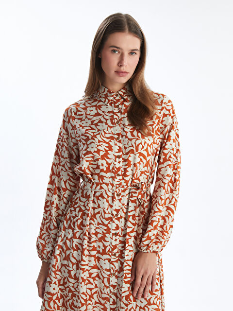 LCW Modest Çiçekli Kadın Gömlek Elbise - S5IE80Z8-LRA