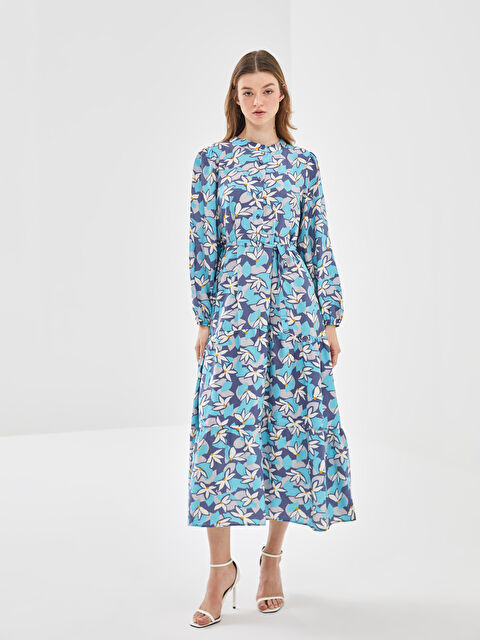 LCW Modest Hakim Yaka Çiçekli Elbise - S5IE84Z8-LQQ