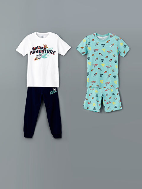 LCW Kids Bisiklet Yaka Erkek Çocuk Pijama Takımı 2'li - S5IF07Z4-Q6K