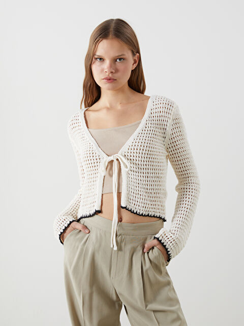 XSIDE V Yaka Ajurlu Kadın Triko Hırka - S5IF59Z8-R9J