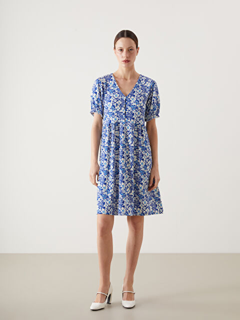 LCW Comfort V Yaka Çiçekli Elbise - S5IF96Z8-LSH