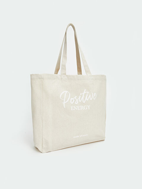 LCW ACCESSORIES Letter Printed Canvas Girls' Shoulder Bag - S5IG84Z4-CR8