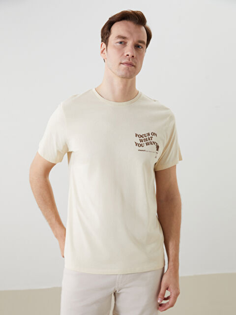 LCW ECO Bisiklet Yaka Kısa Kollu Baskılı Penye Erkek Tişört - S5II67Z8-FUP