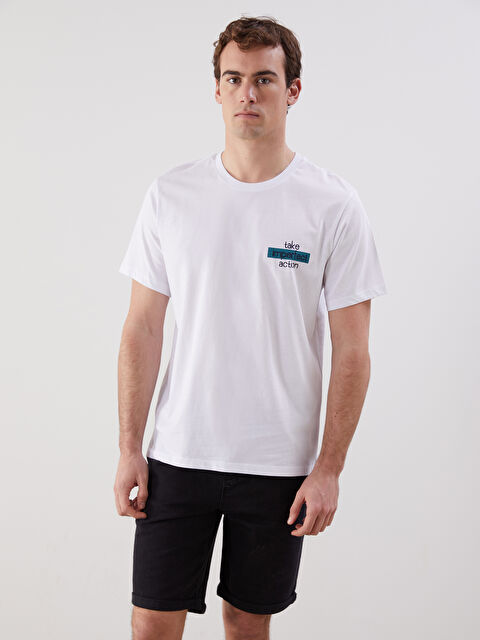 LCW ECO Bisiklet Yaka Baskılı Penye Erkek Tişört - S5II78Z8-J5E