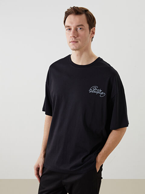 LCW ECO Bisiklet Yaka Kısa Kollu Baskılı Penye Erkek Tişört - S5II79Z8-CVL