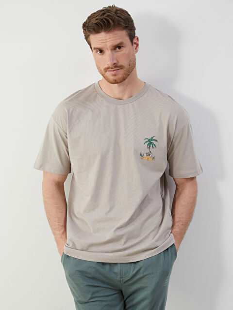 LCW ECO Bisiklet Yaka Baskılı Penye Erkek Tişört - S5II87Z8-FNM