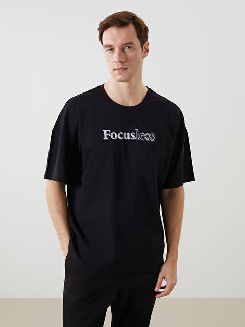 LCW ECO Bisiklet Yaka Kısa Kollu Baskılı Penye Erkek Tişört - S5II89Z8-CVL