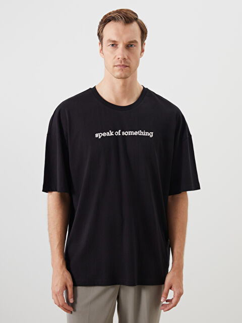 LCW ECO Bisiklet Yaka Baskılı Penye Erkek Tişört - S5II90Z8-CVL