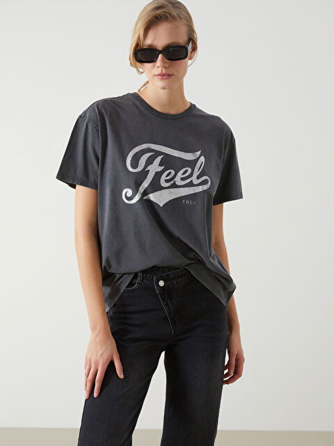 LCW ECO Crew Neck Printed Women's T-Shirt - S5IJ21Z8-DC4