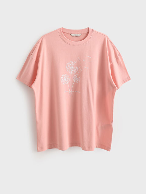 LCWAIKIKI Classic Crew Neck Printed Oversize Women's T-Shirt - S5IJ65Z8-G21