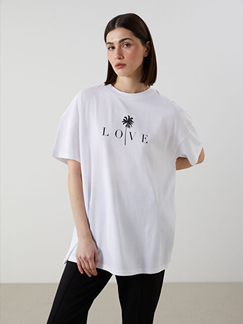 LCWAIKIKI Classic Crew Neck Printed Oversize Women's T-Shirt - S5IJ65Z8-Q6K